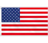 PartyYaa Bandiera americana, 150 x 90 cm, stampa unilaterale con 2 occhielli in ottone, impermeabile, bandiera americana per 4 luglio, giorno dell'indipendenza, festa dei mondi, strade, giardino, bar