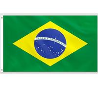 PartyYaa Bandiera del Brasile, 150 x 90 cm, stampa unilaterale con 2 occhielli in ottone, impermeabile, banner brasiliano per feste nazionali, Mondiali, strade, giardino, bar