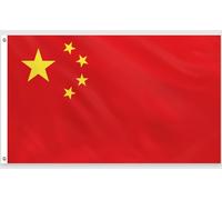 PartyYaa Bandiera della Cina, 150 x 90 cm, stampa unilaterale con 2 occhielli in ottone, impermeabile, per feste nazionali, Capodanno cinese, strade, giardino, bar