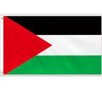PartyYaa Bandiera della Palestina, 150 x 90 cm, stampa unilaterale con 2 occhielli in ottone, impermeabile, per feste nazionali, giorni di fondazione, Ramadan, strade, giardino, bar e feste