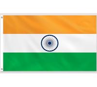 PartyYaa Bandiera dell'India, 150 x 90 cm, stampa su un lato con 2 occhielli in ottone, impermeabile, per diwali, festa nazionale, giorno dell'indipendenza, strada, decorazione per feste in giardino