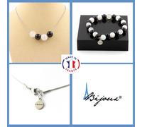 Minerali Collezione. Parure Braccialetto Collana 4 Perle Pietra di Luna + Agata