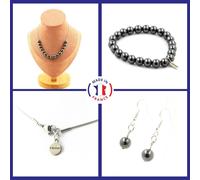 Parure Braccialetto Collana Orecchini Pendenti 15 Perle Taglia Personnal
