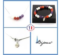 Parure Braccialetto Collana Perle Ametista + Agata Phylum + Pietra Di Taglia