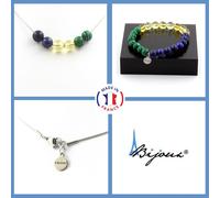 Parure Braccialetto Collana Perle Citrino+Lapislazzuli+Malachite 8 Taglia Pers