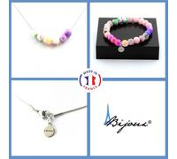 Parure Braccialetto Collana Perle Opale Rosa + Diaspro Viola Blu Taglia Pe