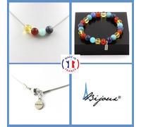 Parure Braccialetto Collana Perle Sodalite + Acquamarina + Agata Rosso + Taglia