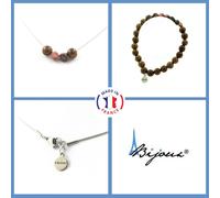 Parure Braccialetto Collana Rodocrosite Del Brasile + Perline Legno 8 Mm. Taglia