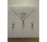 Parure COLLANA PUNTO LUCE ORECCHINI ANELLO ORO BIANCO 18 KARATI 750% E ZIRCONI