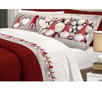 Parure Completo Lenzuola Cotone Flanella Linea Pensieri Delicati Modello Gnomi