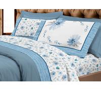 Parure Completo Lenzuola Letto Calde Cotone Flanellato Modello Fiori 8284