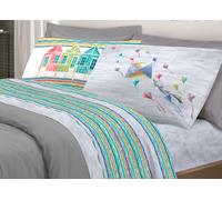 Parure Completo Lenzuola Letto Puro Cotone Made Italy Modello Aquiloni