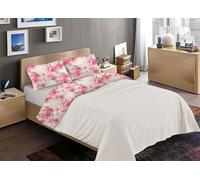 Parure Completo Lenzuola Puro Cotone Letto Modello Rose RP Made In Italy