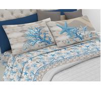 Parure Completo Lenzuola Puro Cotone Linea Pensieri Delicati Mod. Marina New