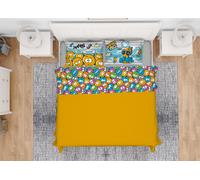 Parure Completo Lenzuola Puro Cotone Made Italy Modello Emoji