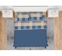 Parure Completo Lenzuola Puro Cotone Made Italy Modello Scotland