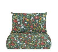 Parure copripiumino 1 piazza e mezza fiori verde cotone multicolore