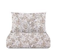 Parure copripiumino 1 piazza e mezza flanella foglie beige azzurro