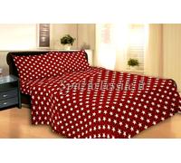 Parure Copripiumino 100 % cotone Fantasia Stelle rosso beige Made in Italy