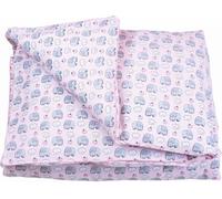 Parure copripiumino 110x125 cm rosa con elefantini - Set letto per bambini in 100% cotone - Include federa 50x30 cm - Lavabile a 40° - Collezione Elefantino Rosa Blond Amsterdam