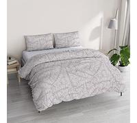 Parure copripiumino ATHENA con sacco e federe stampati, JANE ROSA, Matrimoniale