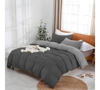 Parure Copripiumino Bicolor 100% Cotone con Federe con Bottone