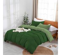 Parure Copripiumino Bicolor 100% Cotone con Federe con Bottone