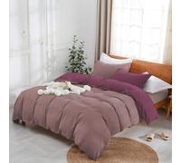 Parure Copripiumino Bicolor 100% Cotone con Federe con Bottone