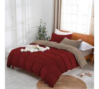 Parure Copripiumino Bicolor 100% Cotone con Federe con Bottone