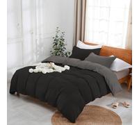 Parure Copripiumino Bicolor 100% Cotone con Federe con Bottone