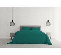 Parure Copripiumino ELEGANT Letto Matrimoniale 100% Microfibra, Made in Italy - Set Copri Piumino - Sacco Piumone 250x200cm con Patella + 2 Federe 50x80cm, Tinta Unita - Acqua