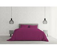 Parure Copripiumino ELEGANT Letto Matrimoniale 100% Microfibra, Made in Italy - Set Copri Piumino - Sacco Piumone 250x200cm con Patella + 2 Federe 50x80cm, Tinta Unita - Fucsia