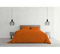 Parure Copripiumino Elegant Letto Matrimoniale 100% Microfibra, Made in Italy - Set Copri Piumino - Sacco Piumone 250x200cm con Patella + 2 Federe 50x80cm, Tinta Unita - Arancione
