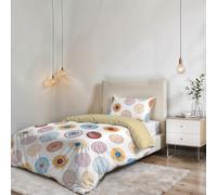 Parure Copripiumino FANTASY Letto Piazza e Mezza 100% Poliestere lavorato in Italia - Set Copripiumino Sacco 200x200 cm + Patella e Federa 50x80 cm con Patella - Circle