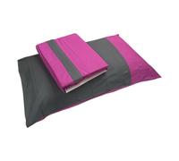 Parure Copripiumino Happidea Matrimoniale Bicolor Ciclamino Grafite Double Face