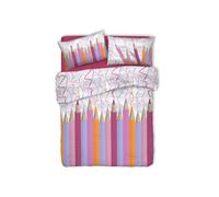 Parure Copripiumino In 100% Cotone Linea Pensieri Delicati Dis. Matitoni Fucsia
