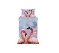 Parure Copripiumino in microfibra con stampa digitale GOODNIGHT, Flamingo, Singolo