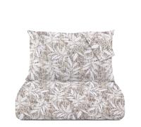 KASANOVA Parure Copripiumino Matrimoniale Flanella Foglie Beige