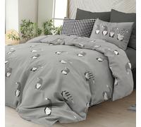 Parure Copripiumino Matrimoniale Hobbit Grigio 255x200 cm 100% Cotone Completo