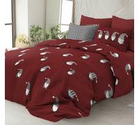 Parure Copripiumino Matrimoniale Hobbit Rosso 255x200 cm 100% Cotone Completo d