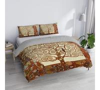 Parure Copripiumino Matrimoniale “Sogni d’Autore” 100% cotone, Made in Italy, 250×200 cm con Doppia Patella 50 cm + 2 Federe 50×80 cm con Patella Interna, Stampa Digitale - SD48