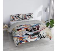 Parure Copripiumino Matrimoniale “Sogni d’Autore” 100% cotone, Made in Italy, 250×200 cm con Doppia Patella 50 cm + 2 Federe 50×80 cm con Patella Interna, Stampa Digitale - SD62