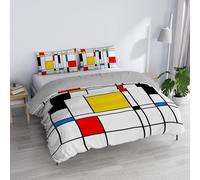 Parure Copripiumino Matrimoniale “Sogni d’Autore” 100% cotone, Made in Italy, 250×200 cm con Doppia Patella 50 cm + 2 Federe 50×80 cm con Patella Interna, Stampa Digitale - SD66