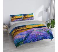 Parure Copripiumino Matrimoniale “Sogni d’Autore” 100% cotone, Made in Italy, 250×200 cm con Doppia Patella 50 cm + 2 Federe 50×80 cm con Patella Interna, Stampa Digitale - SD12