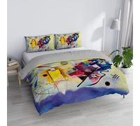 Parure Copripiumino Matrimoniale “Sogni d’Autore” 100% cotone, Made in Italy, 250×200 cm con Doppia Patella 50 cm + 2 Federe 50×80 cm con Patella Interna, Stampa Digitale - SD57