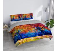 Parure Copripiumino Matrimoniale “Sogni d’Autore” 100% cotone, Made in Italy, 250×200 cm con Doppia Patella 50 cm + 2 Federe 50×80 cm con Patella Interna, Stampa Digitale - SD47