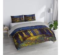 Parure Copripiumino Matrimoniale “Sogni d’Autore” 100% cotone, Made in Italy, 250×200 cm con Doppia Patella 50 cm + 2 Federe 50×80 cm con Patella Interna, Stampa Digitale - SD52