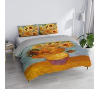 Parure Copripiumino Matrimoniale “Sogni d’Autore” 100% cotone, Made in Italy, 250×200 cm con Doppia Patella 50 cm + 2 Federe 50×80 cm con Patella Interna, Stampa Digitale - SD49