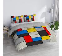 Parure Copripiumino Matrimoniale “Sogni d’Autore” 100% cotone, Made in Italy, 250×200 cm con Doppia Patella 50 cm + 2 Federe 50×80 cm con Patella Interna, Stampa Digitale - SD67