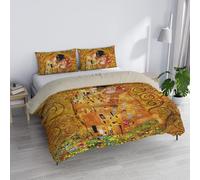 Parure Copripiumino Matrimoniale “Sogni d’Autore” 100% cotone, Made in Italy, 250×200 cm con Doppia Patella 50 cm + 2 Federe 50×80 cm con Patella Interna, Stampa Digitale - SD02